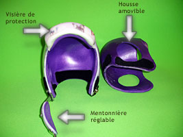 Casque de protection avec mentonnire