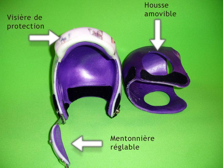 Casque avec mentonnire rglable - Casque de prote